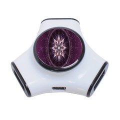 Flower Twirl Star Space Purple 3-port Usb Hub by Mariart