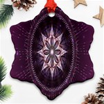 Flower Twirl Star Space Purple Ornament (Snowflake) Front