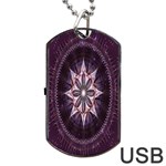 Flower Twirl Star Space Purple Dog Tag USB Flash (One Side) Front