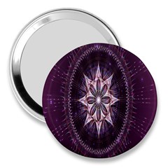 Flower Twirl Star Space Purple 3  Handbag Mirrors