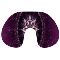 Flower Twirl Star Space Purple Travel Neck Pillows by Mariart