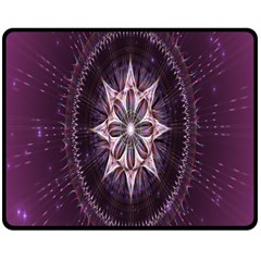 Flower Twirl Star Space Purple Double Sided Fleece Blanket (medium)  by Mariart