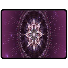 Flower Twirl Star Space Purple Double Sided Fleece Blanket (large)  by Mariart