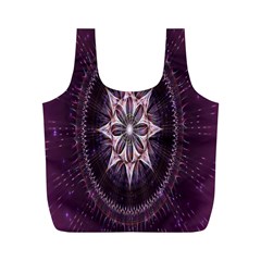 Flower Twirl Star Space Purple Full Print Recycle Bags (m) 