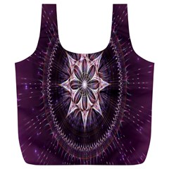 Flower Twirl Star Space Purple Full Print Recycle Bags (l) 