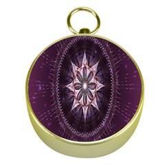 Flower Twirl Star Space Purple Gold Compasses by Mariart