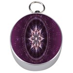 Flower Twirl Star Space Purple Silver Compasses Front