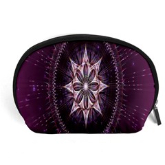 Flower Twirl Star Space Purple Accessory Pouches (large)  by Mariart