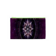 Flower Twirl Star Space Purple Cosmetic Bag (xs) by Mariart