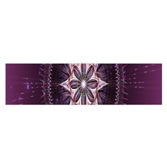 Flower Twirl Star Space Purple Satin Scarf (oblong) by Mariart