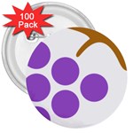 Fruit Grape Purple 3  Buttons (100 pack)  Front