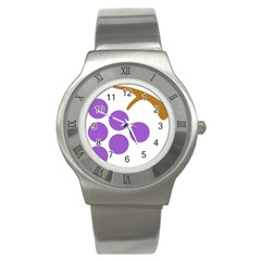 Fruit Grape Purple Stainless Steel Watch