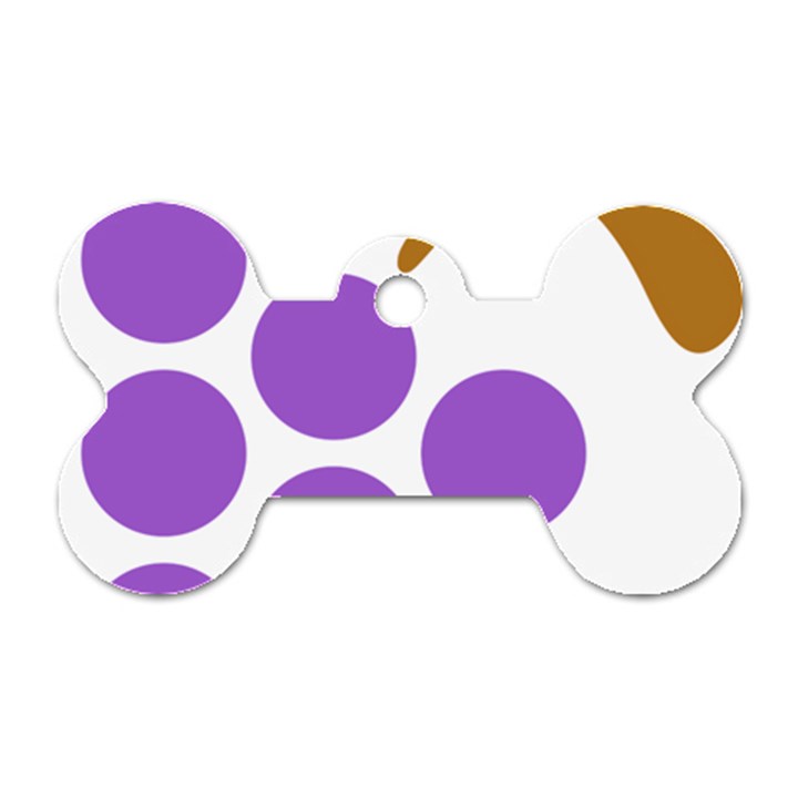 Fruit Grape Purple Dog Tag Bone (Two Sides)