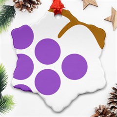 Fruit Grape Purple Ornament (snowflake) by Mariart