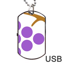 Fruit Grape Purple Dog Tag Usb Flash (one Side) by Mariart