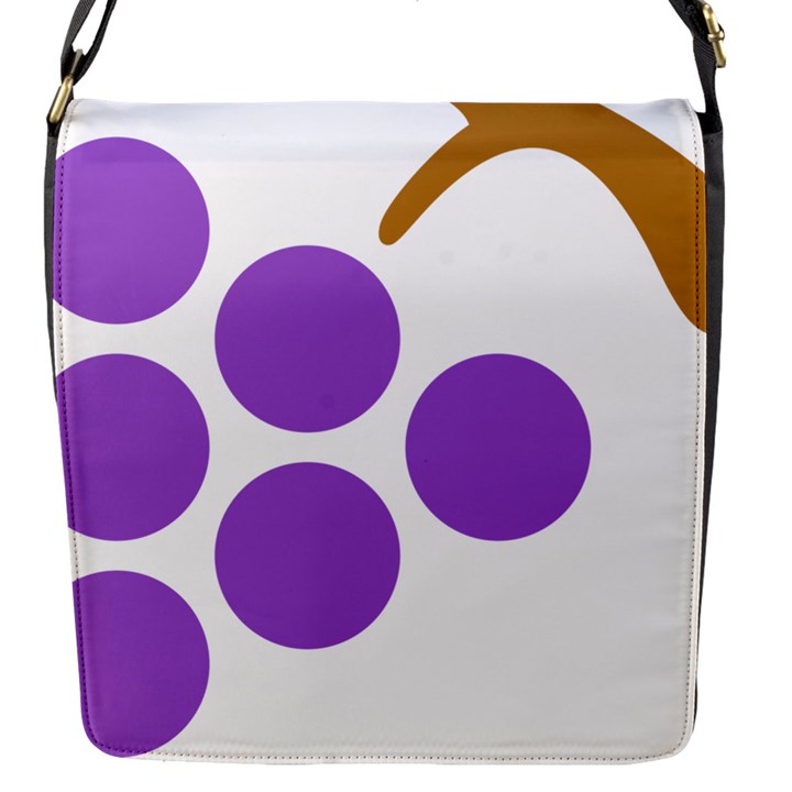 Fruit Grape Purple Flap Messenger Bag (S)