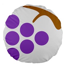 Fruit Grape Purple Large 18  Premium Flano Round Cushions