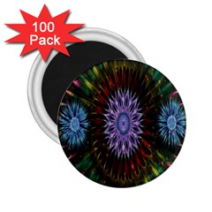 Flower Stigma Colorful Rainbow Animation Gold Space 2 25  Magnets (100 Pack) 