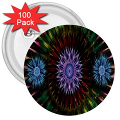 Flower Stigma Colorful Rainbow Animation Gold Space 3  Buttons (100 Pack)  by Mariart