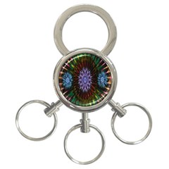 Flower Stigma Colorful Rainbow Animation Gold Space 3-ring Key Chains