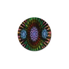 Flower Stigma Colorful Rainbow Animation Gold Space Golf Ball Marker