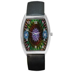 Flower Stigma Colorful Rainbow Animation Gold Space Barrel Style Metal Watch by Mariart