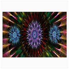 Flower Stigma Colorful Rainbow Animation Gold Space Large Glasses Cloth (2-side) by Mariart