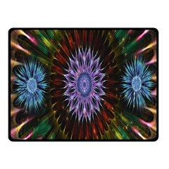 Flower Stigma Colorful Rainbow Animation Gold Space Fleece Blanket (small)