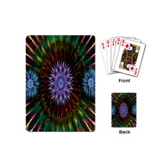 Flower Stigma Colorful Rainbow Animation Gold Space Playing Cards (mini)  by Mariart