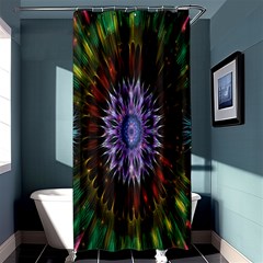 Flower Stigma Colorful Rainbow Animation Gold Space Shower Curtain 36  X 72  (stall)  by Mariart