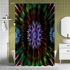 Flower Stigma Colorful Rainbow Animation Gold Space Shower Curtain 48  X 72  (small)  by Mariart