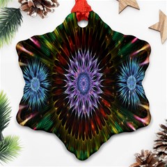 Flower Stigma Colorful Rainbow Animation Gold Space Ornament (snowflake)