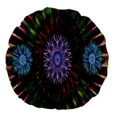 Flower Stigma Colorful Rainbow Animation Gold Space Large 18  Premium Round Cushions by Mariart