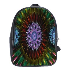 Flower Stigma Colorful Rainbow Animation Gold Space School Bag (xl)