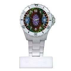 Flower Stigma Colorful Rainbow Animation Gold Space Plastic Nurses Watch by Mariart