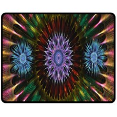 Flower Stigma Colorful Rainbow Animation Gold Space Double Sided Fleece Blanket (medium)  by Mariart