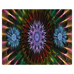 Flower Stigma Colorful Rainbow Animation Gold Space Double Sided Flano Blanket (medium) 