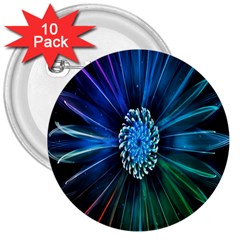 Flower Stigma Colorful Rainbow Animation Space 3  Buttons (10 Pack)  by Mariart