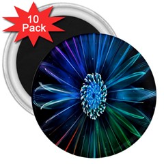 Flower Stigma Colorful Rainbow Animation Space 3  Magnets (10 Pack)  by Mariart