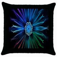 Flower Stigma Colorful Rainbow Animation Space Throw Pillow Case (black)