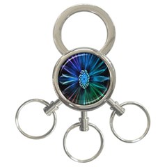 Flower Stigma Colorful Rainbow Animation Space 3-ring Key Chains by Mariart