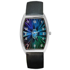 Flower Stigma Colorful Rainbow Animation Space Barrel Style Metal Watch by Mariart