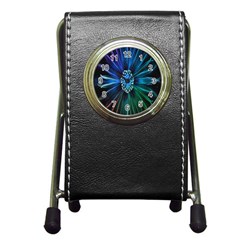 Flower Stigma Colorful Rainbow Animation Space Pen Holder Desk Clocks by Mariart