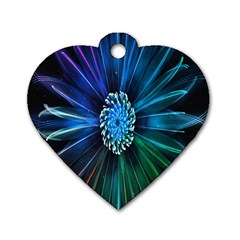 Flower Stigma Colorful Rainbow Animation Space Dog Tag Heart (two Sides) by Mariart