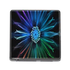 Flower Stigma Colorful Rainbow Animation Space Memory Card Reader (square) by Mariart