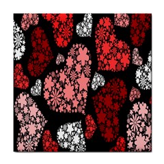 Floral Flower Heart Valentine Tile Coasters