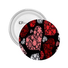 Floral Flower Heart Valentine 2 25  Buttons