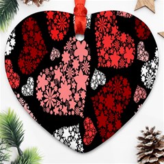 Floral Flower Heart Valentine Ornament (heart)