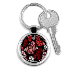 Floral Flower Heart Valentine Key Chains (round) 