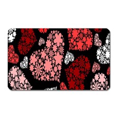 Floral Flower Heart Valentine Magnet (rectangular) by Mariart